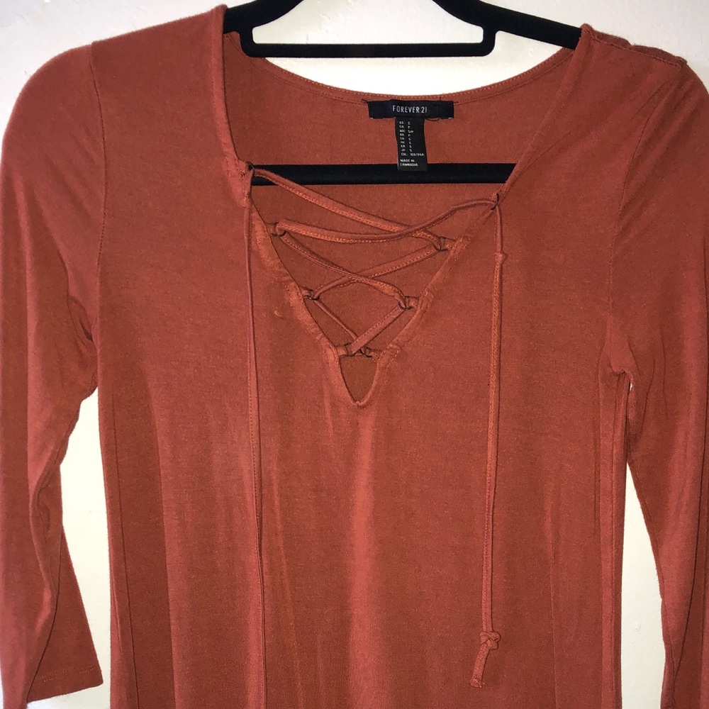 Burnt orange mini dress